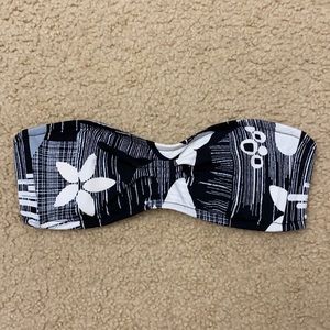 BECCA BANDEAU BIKINI TOP BLACK WHITE SMALL